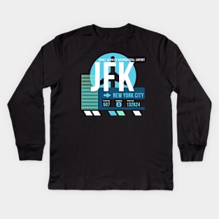 New York City (JFK) Airport Code Baggage Tag F Kids Long Sleeve T-Shirt